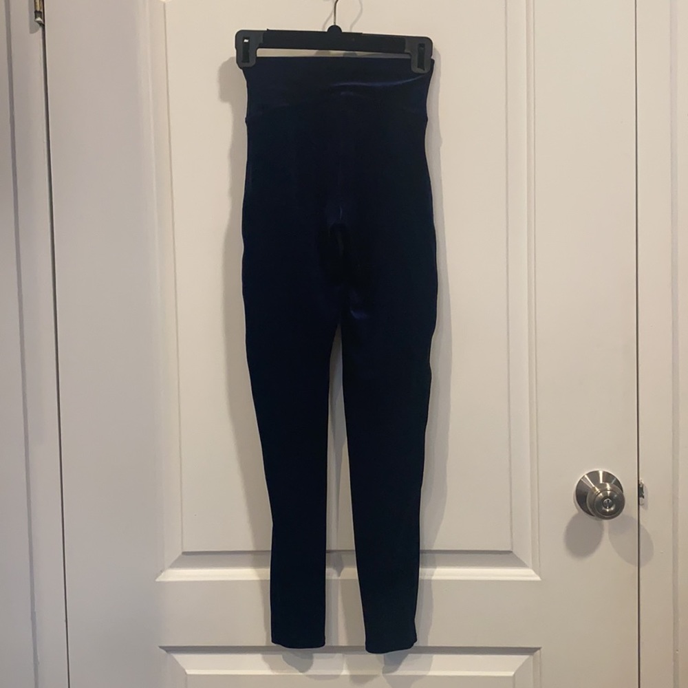 Spanx Velvet Leggings in Color Lapis Night - Picture 6 of 6